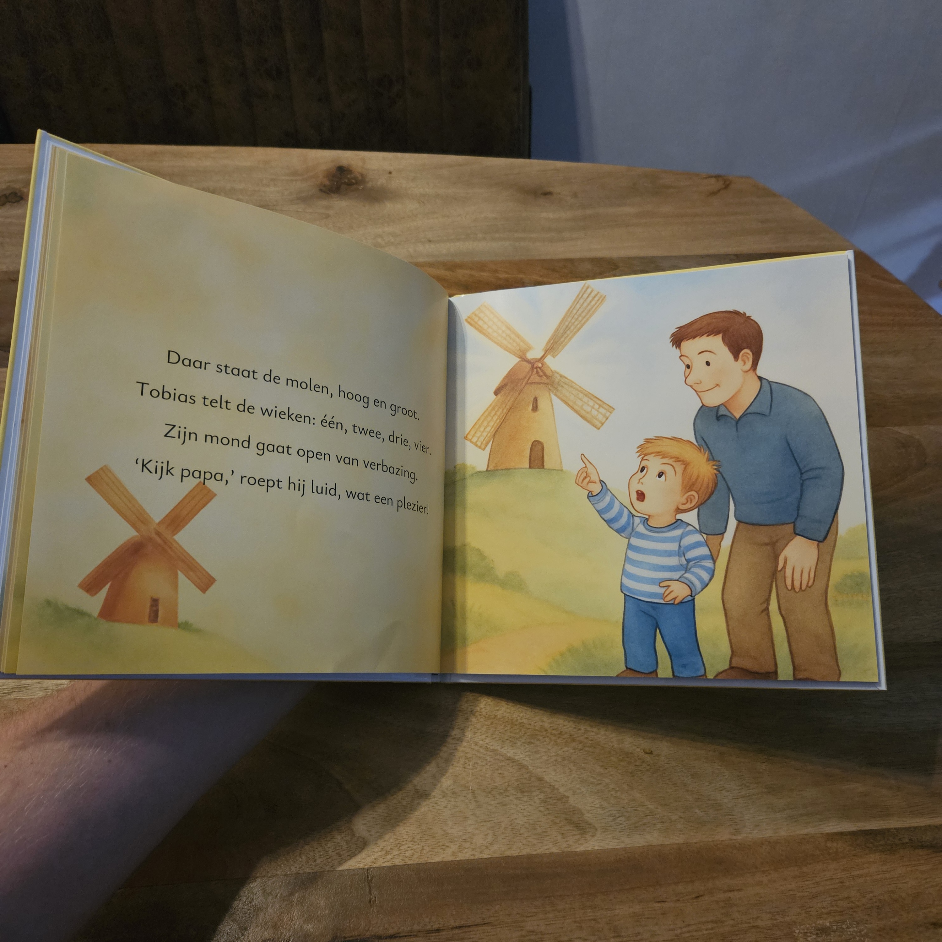 Binnenzijde van een gepersonaliseerd kinderboek met naam